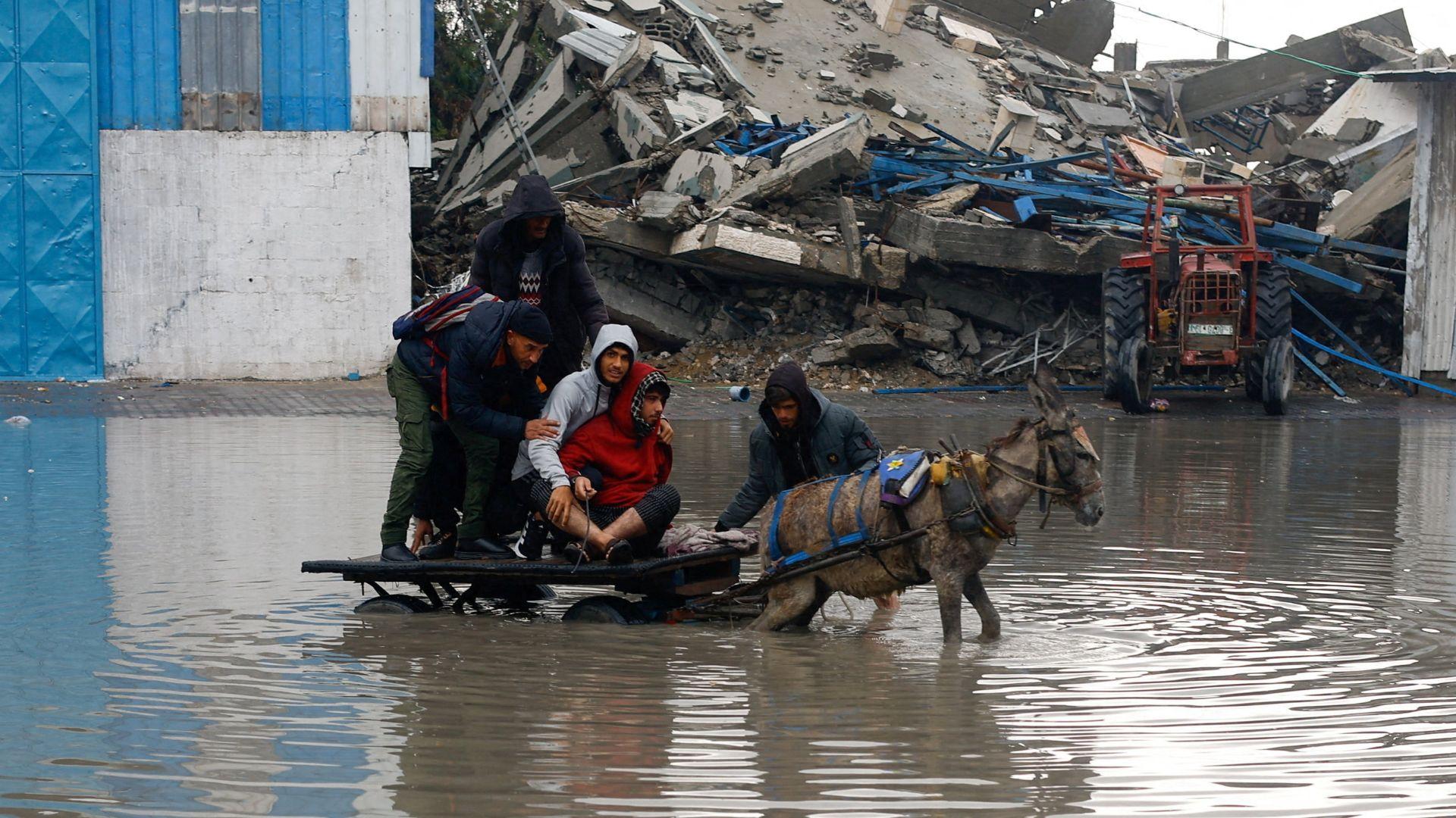 Heavy rains, strong winds continue to compound misery of displaced Palestinians in Gaza