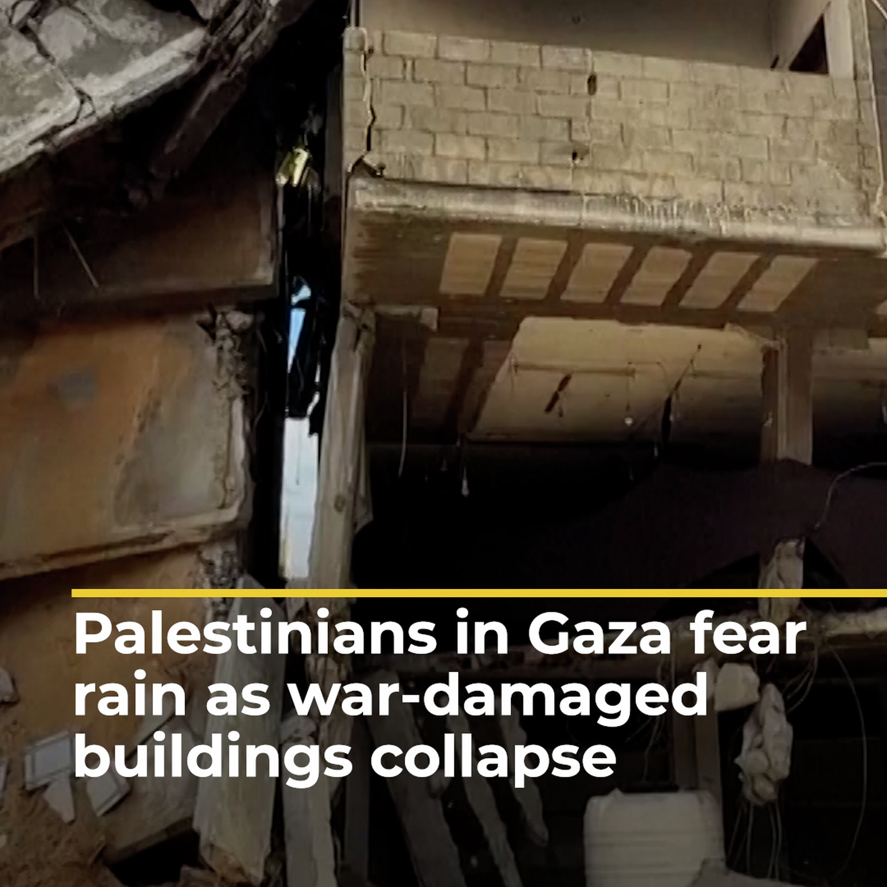 Palestinians in Gaza fear rain as war-damaged buildings collapse | AJ #shorts Palestinians in Gaza fear rain as war-damaged buildings collapse | AJ #shorts