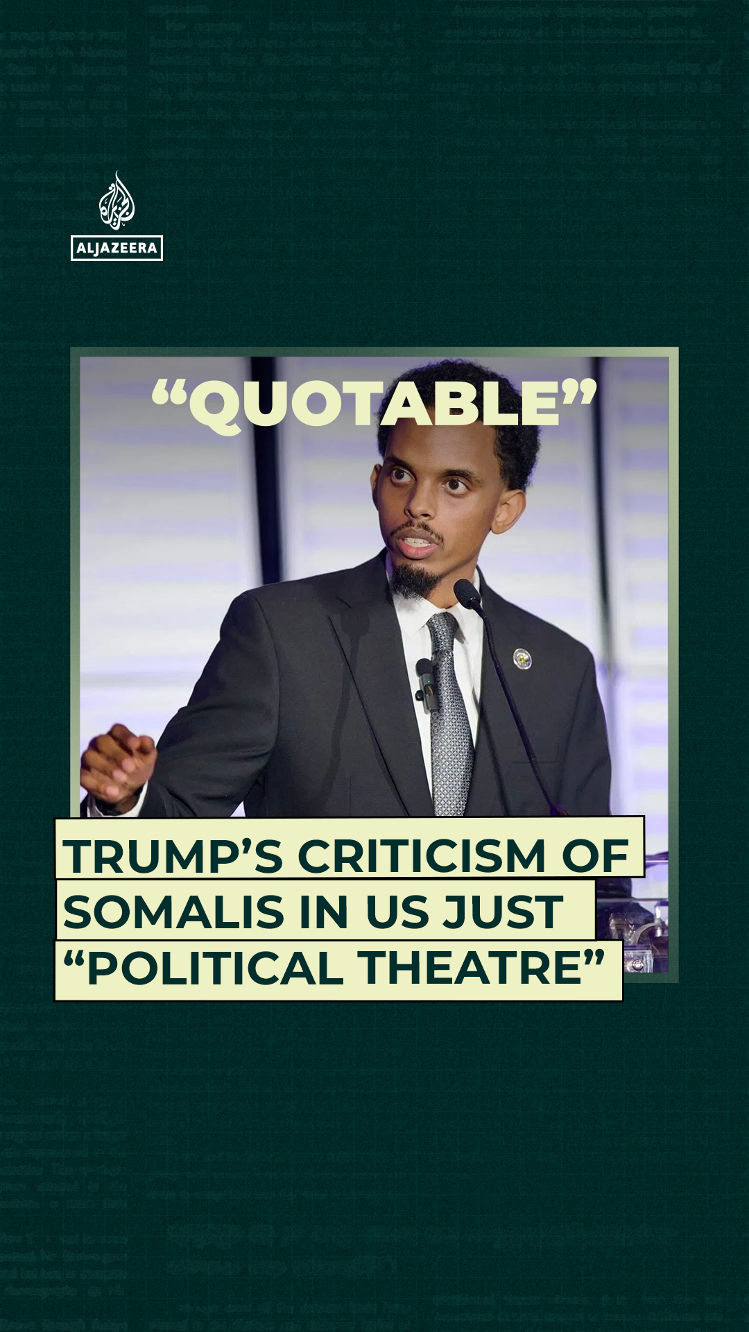 Trump’s criticism of Somalis in US just “political theatre”