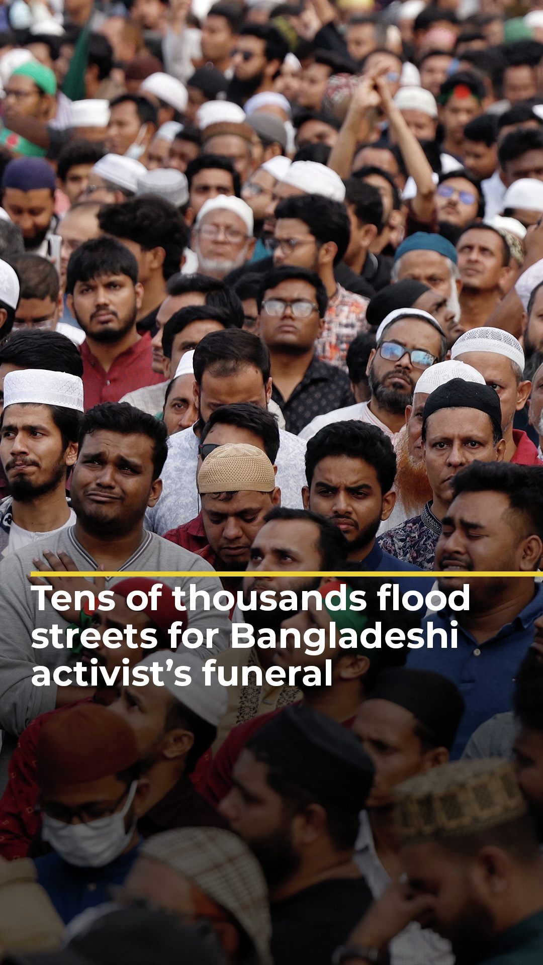 Tens of thousands flood streets for Bangladeshi activist’s funeral | #ajshorts