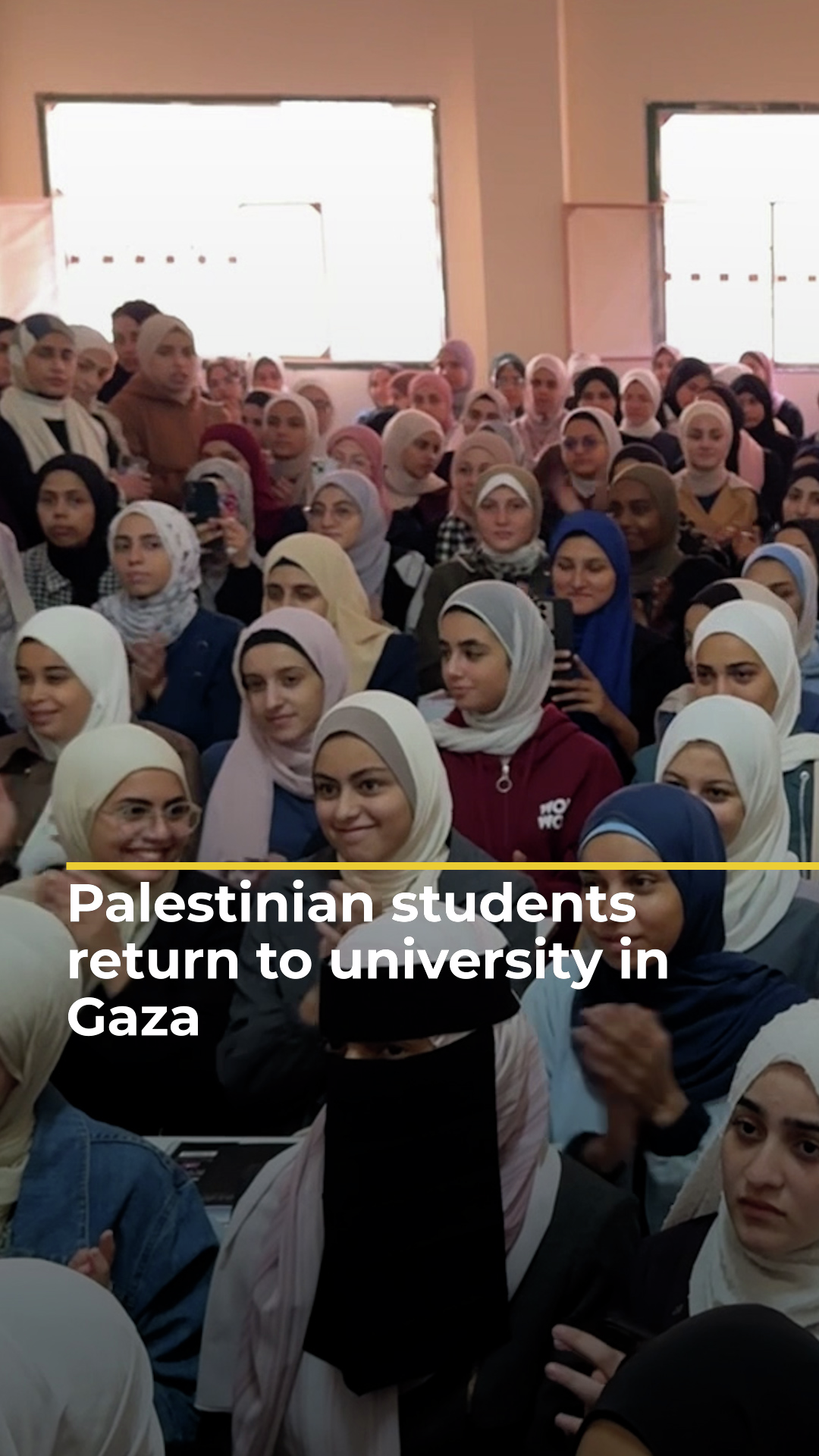 Palestinian students return to class at Gaza university | AJ#shorts