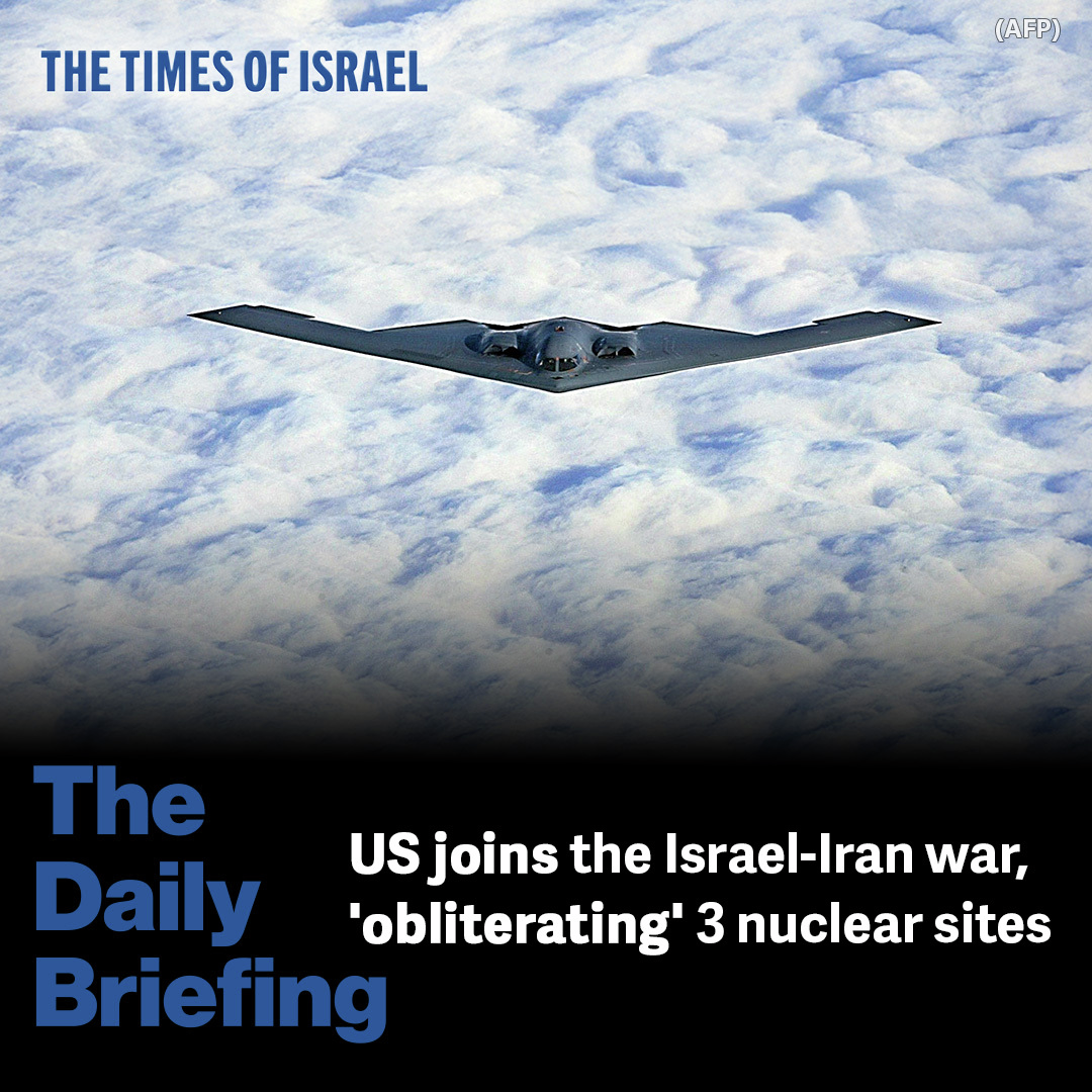 Day 625 - US joins the Israel-Iran war, 'obliterating' 3 nuclear sites