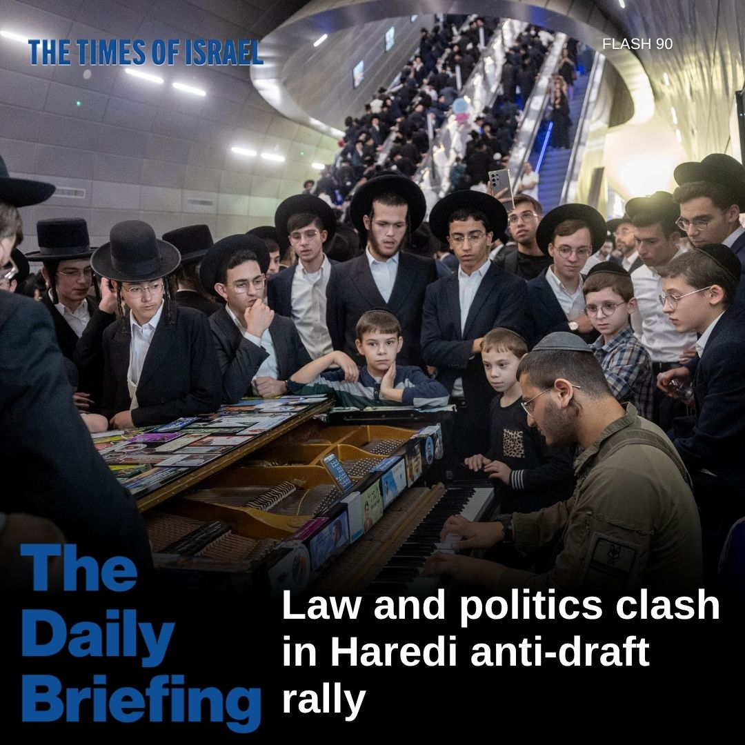 Day 755 - Law and politics clash in Haredi anti-draft rally