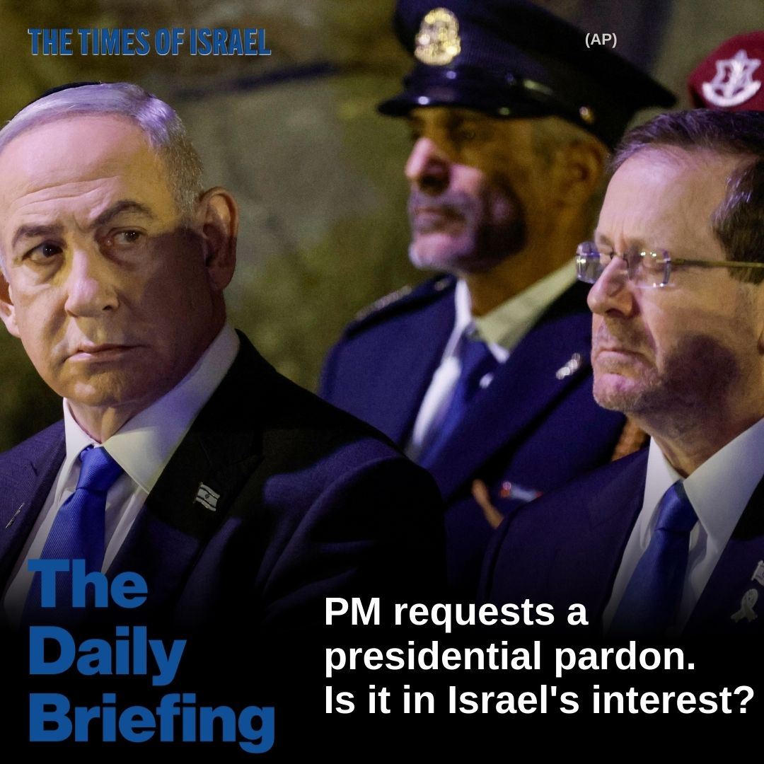 Day 787 - PM requests a presidential pardon. Is it in Israel's interest?