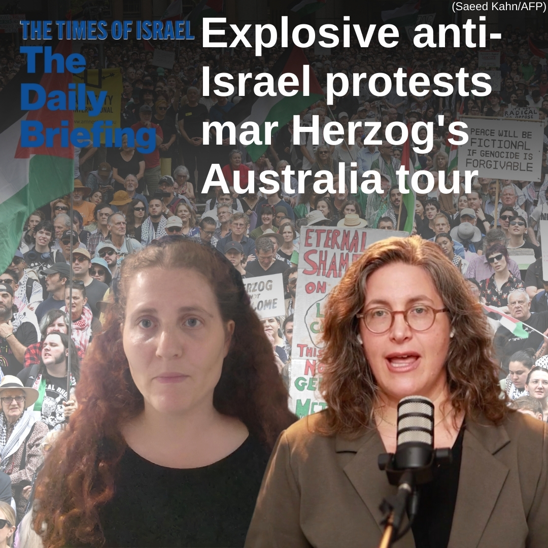 Explosive anti-Israel protests mar Herzog's Australia tour
