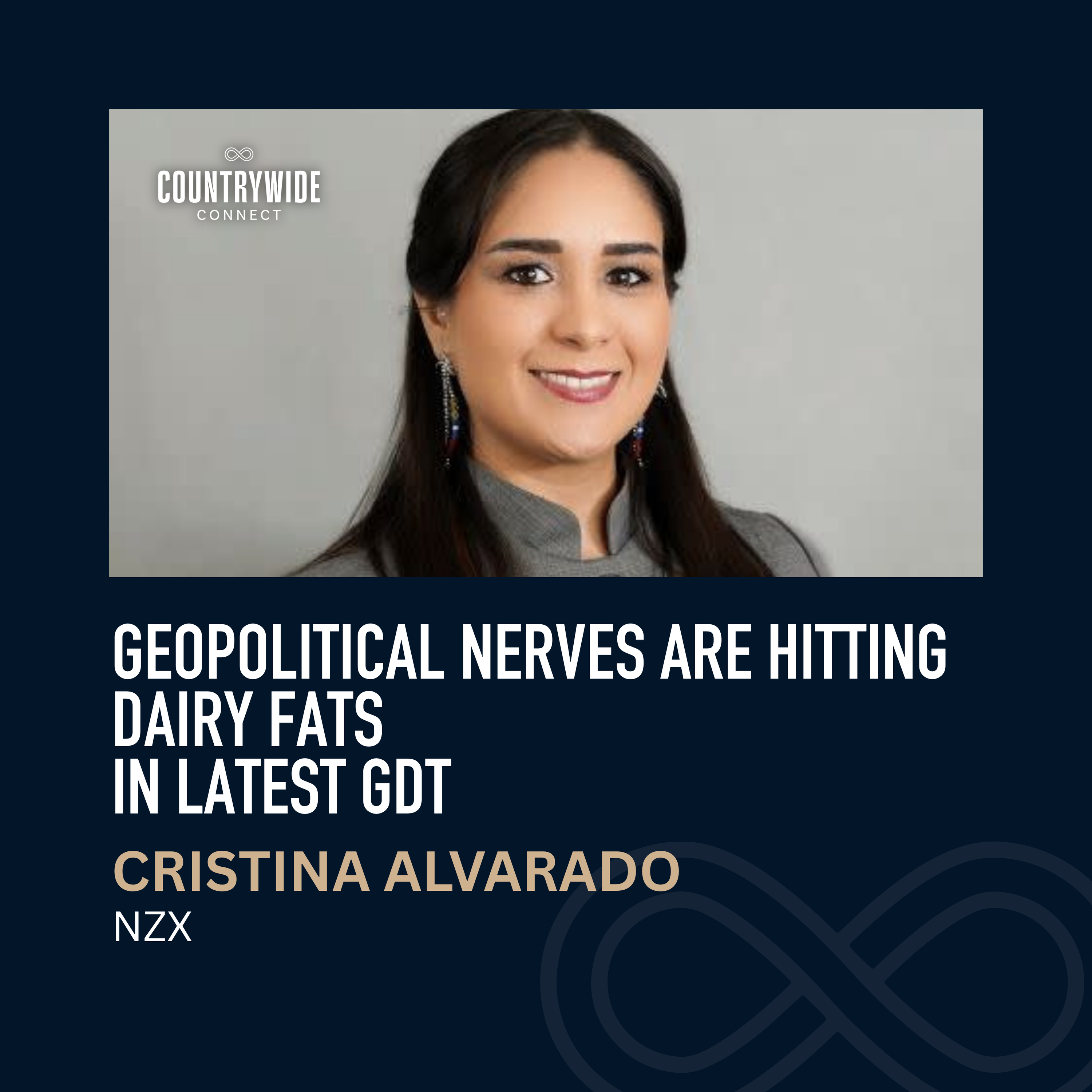 Geopolitical nerves are hitting dairy fats in latest GDT // Cristina Alvarado, NZX episode artwork