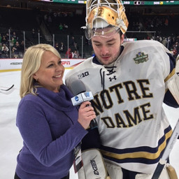 Frozen Four Interview: Notre Dame goalie Cale Morris after Michigan win