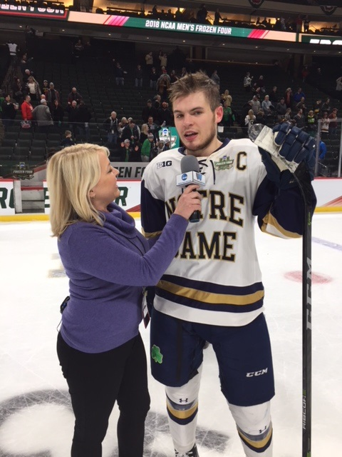 Frozen Four Interview: Notre Dame's Jake Evans after scoring Frozen Four game-winner