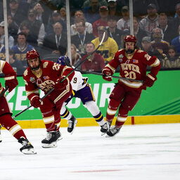 Highlight: Mike Benning gives Denver a 2-1 lead over Minnesota State with 12:27 left in the National Championship game