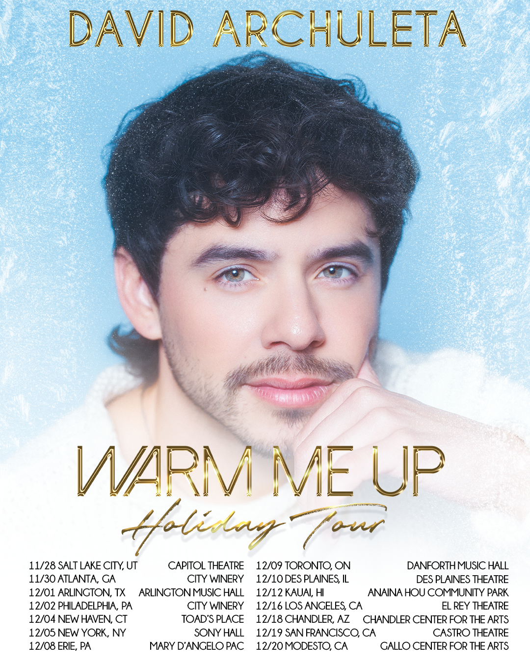 Utah's David Archuleta chats about his new Christmas Album Warm Me Up (out Oct 30th) and the 1st Show of The US Tour at The Capitol Theater