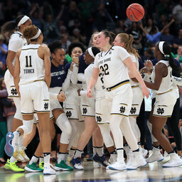 Highlight: Notre Dame's Brianna Turner records historic block to help secure win
