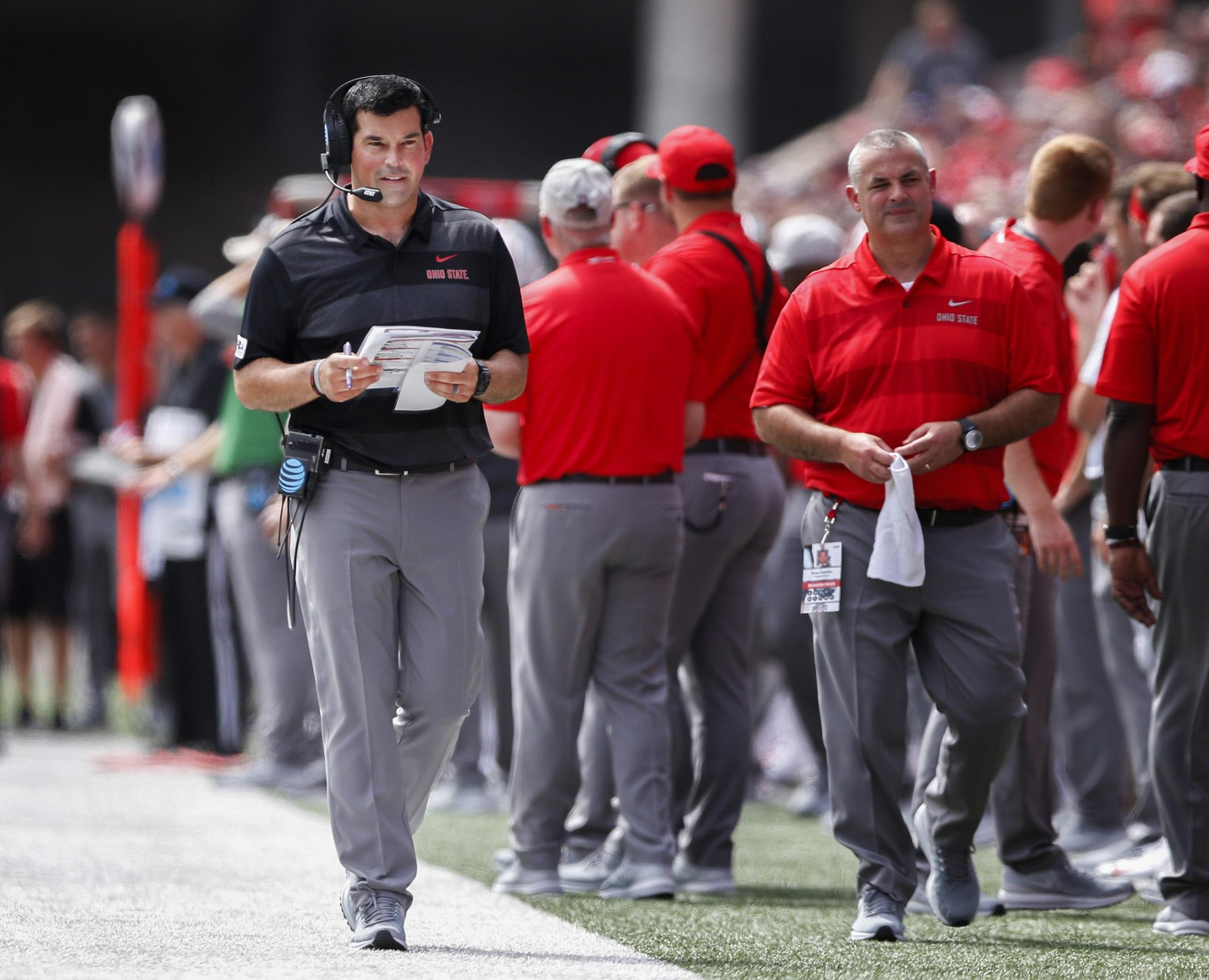 Ryan Day speaks to the media after Ohio State handles Michigan State 34-10
