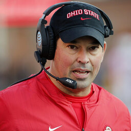 Ryan Day speaks to the media after Ohio State defeats FAU 45-21
