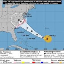HURRICANE FLORENCE UPDATE:  (Tuesday Sept. 11, 6 p.m.)