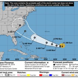 HURRICANE FLORENCE UPDATE ( Tuesday Sept. 11 - 1PM)