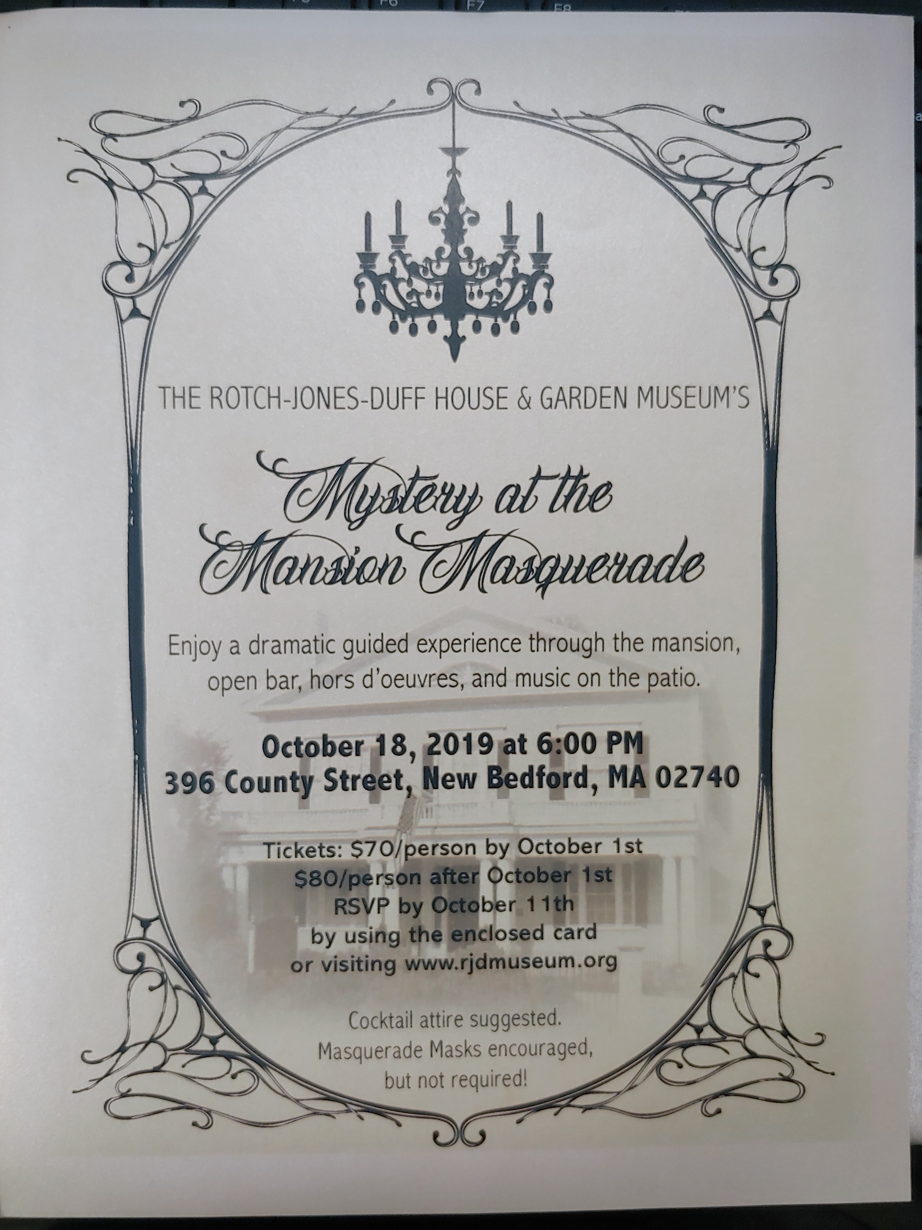 Rotch-Jones-Duff House Mystery at the Mansion Masquerade