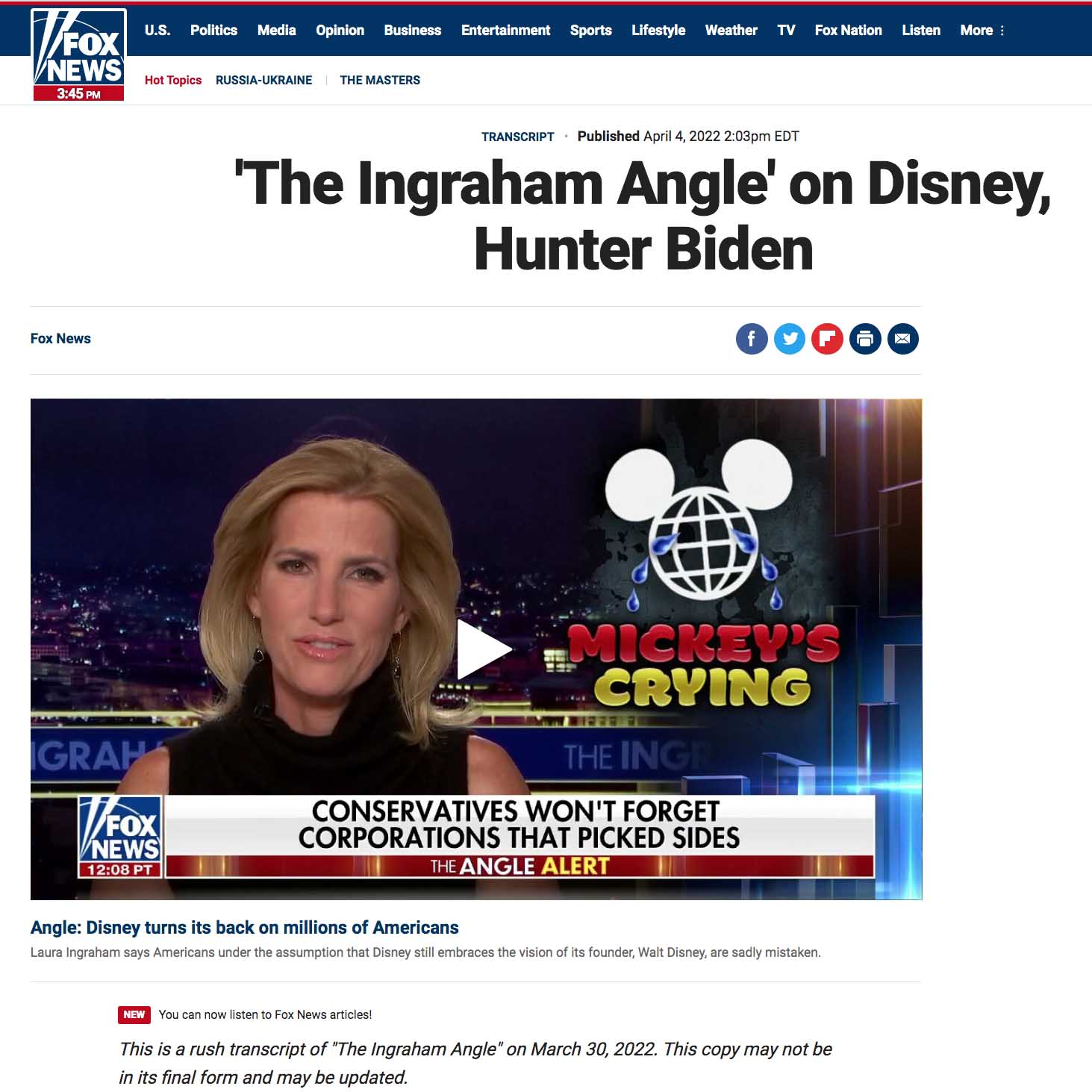 DeSantis sparks GOP war on Disney