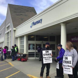 ON STRIKE: Stop & Shop workers at Watertown’s Pleasant Street location walk out