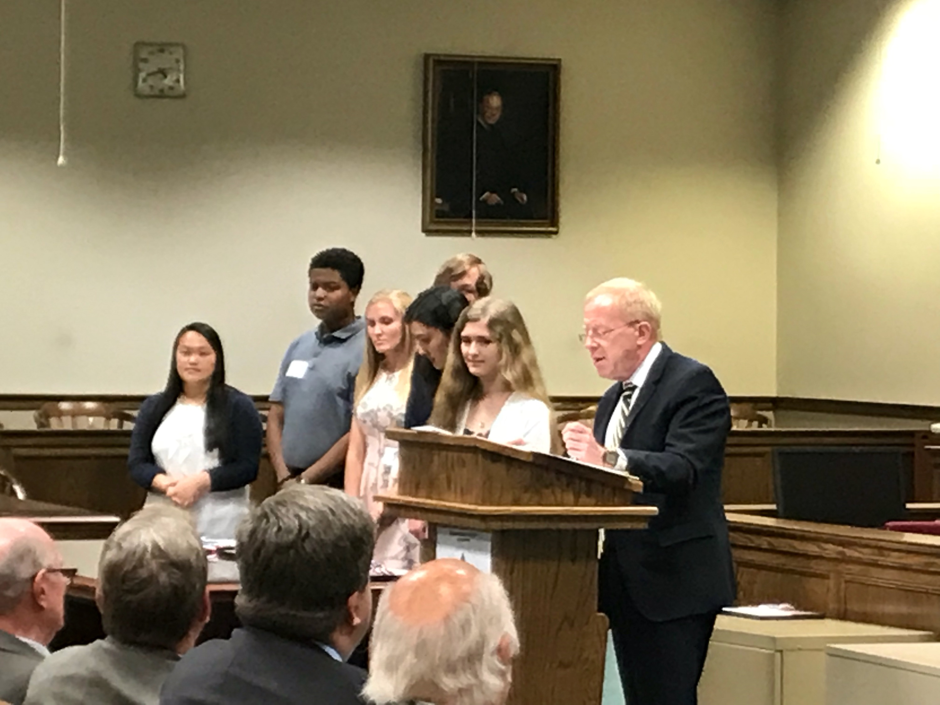 Judge Mark Hayes discusses Law Day Essay Contest episode artwork
