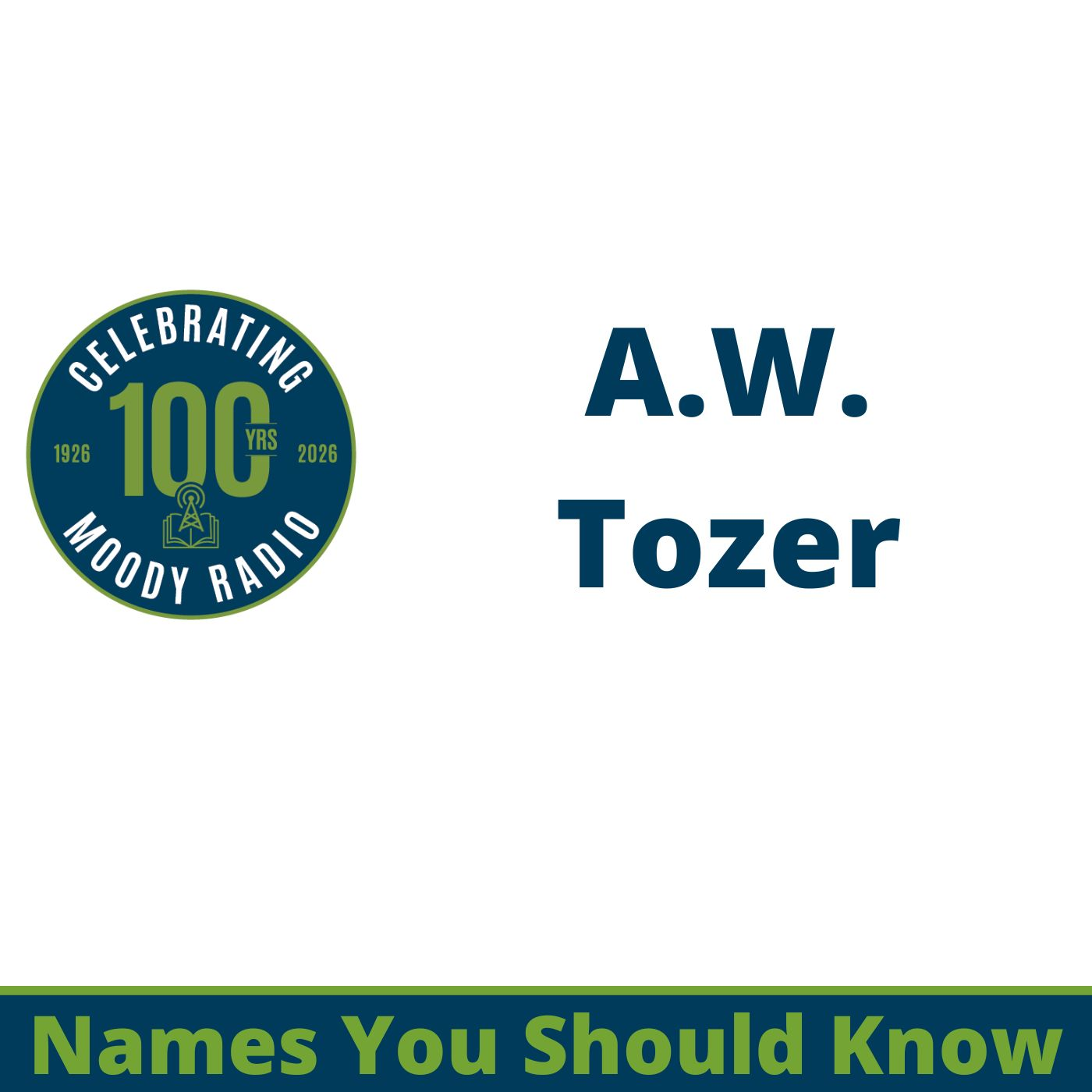 A.W. Tozer | Names You Should Know