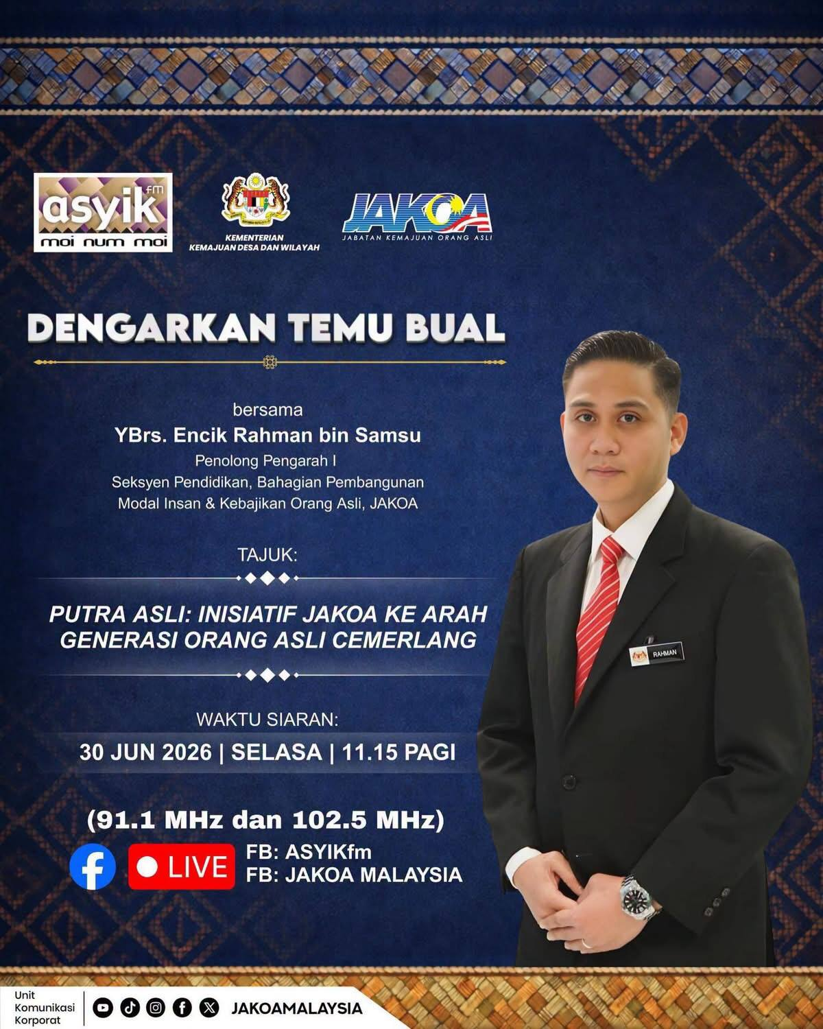 PUTRA ASLI:INISIATIF JAKOA KE ARAH GENERASI ORANG ASLI CEMERLANG episode artwork
