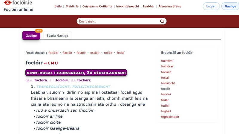 Pádraig Ó Mianáin : Eagarthóir Foclóir Nua na Gaeilge.