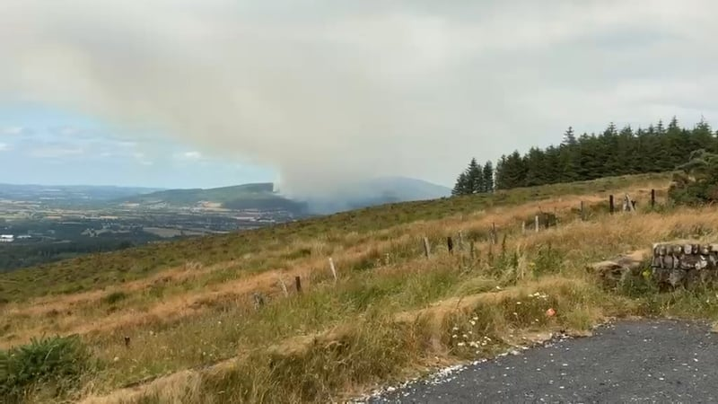 A wildfire continues to burn on Slievenamon in County Tipperary