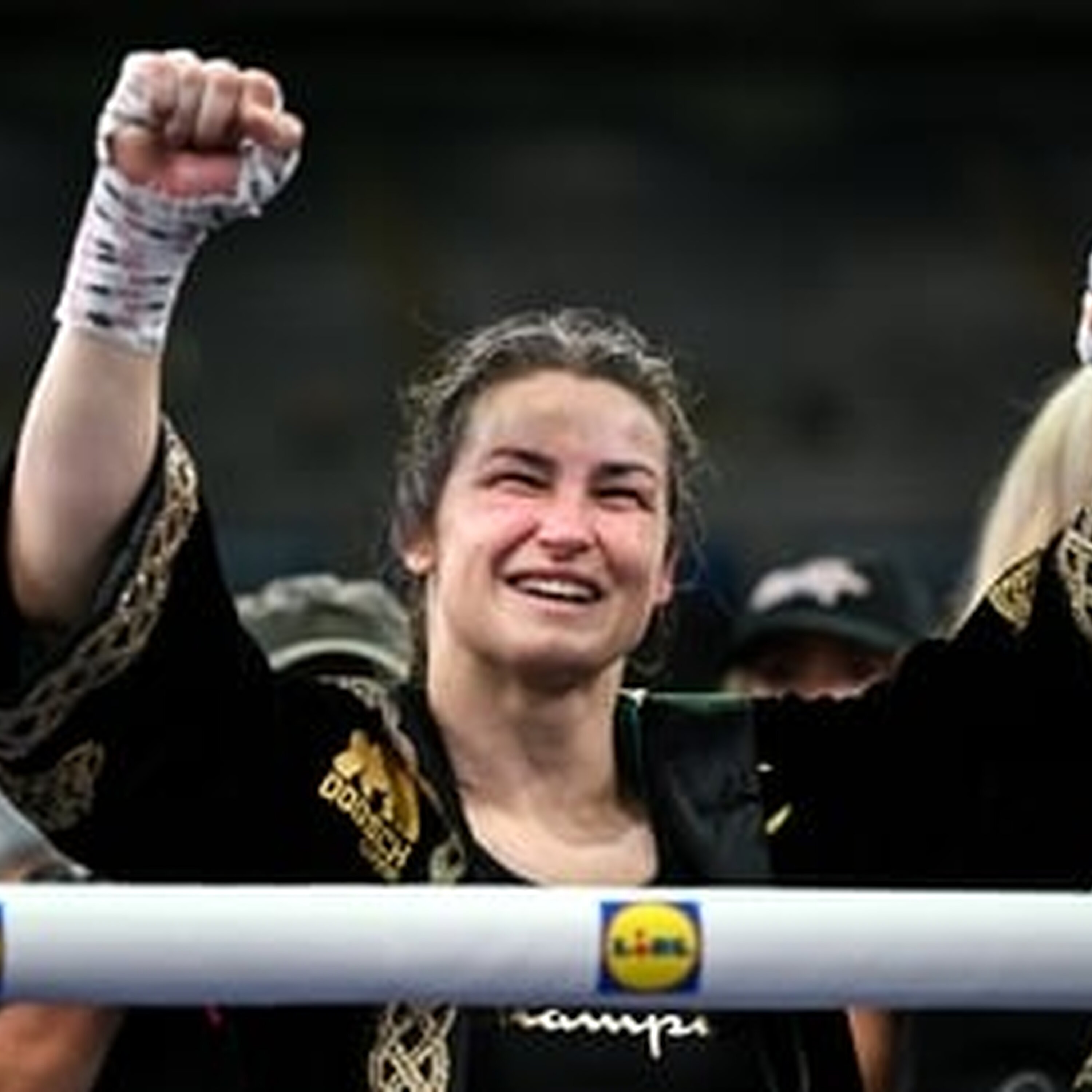 Two lucky women who attended Katie Taylor's last fight