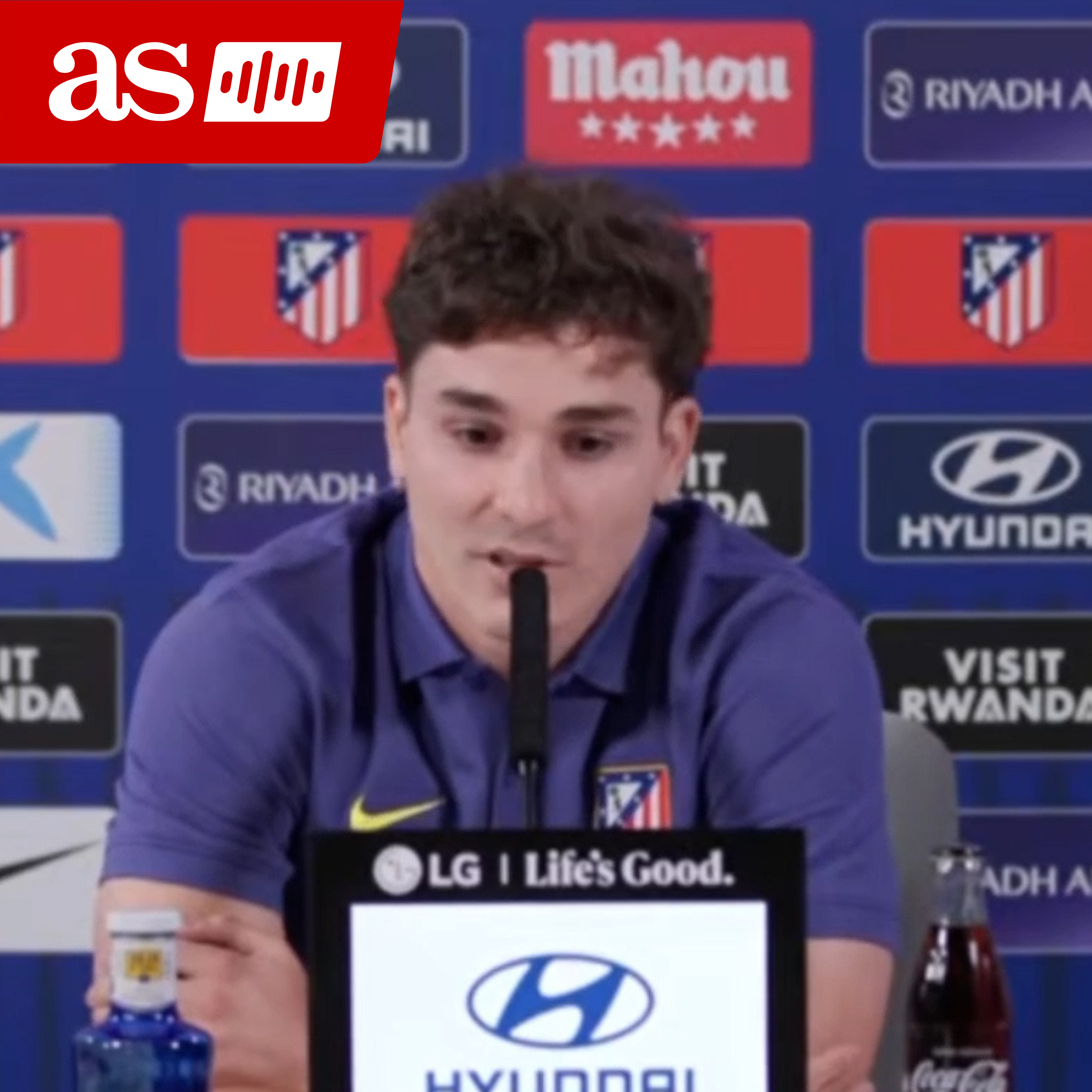 Imagen de Julián Alvarez rueda de prensa completa previa al Atlético de Madrid - Arsenal