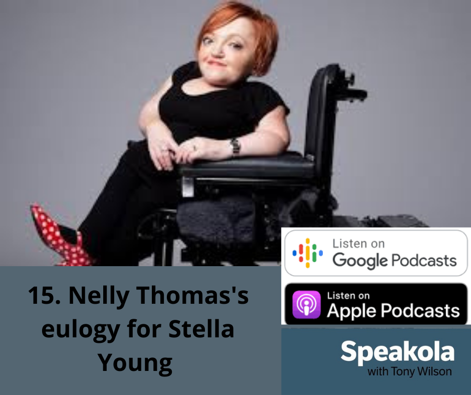 That girl was on a rocket ship to the moon ─ Nelly Thomas' eulogy for Stella Young, Melbourne Town Hall, 2014