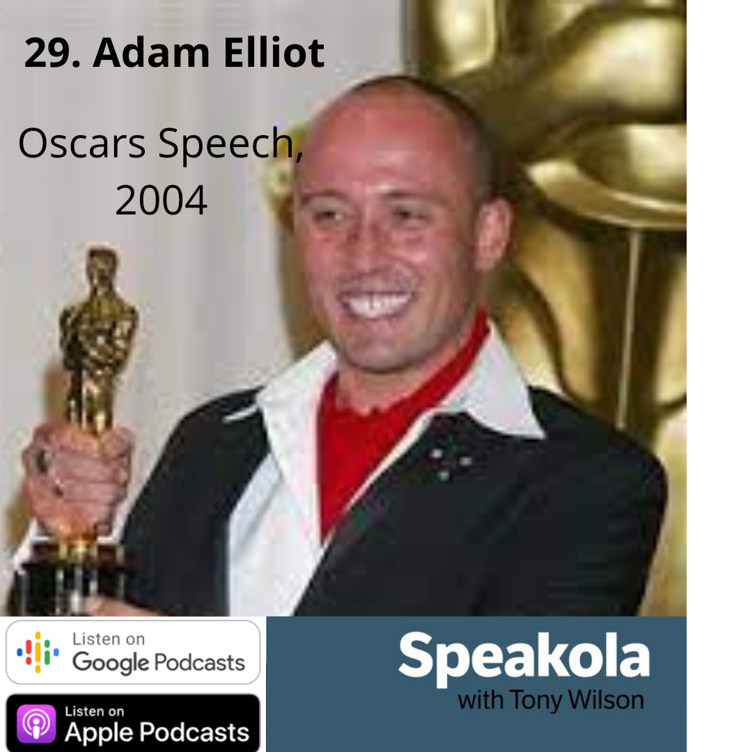 Strangely, I wasn't nervous —Adam Elliot's Academy Awards acceptance speech for 'Harvie Krumpet', Los Angeles, 2004