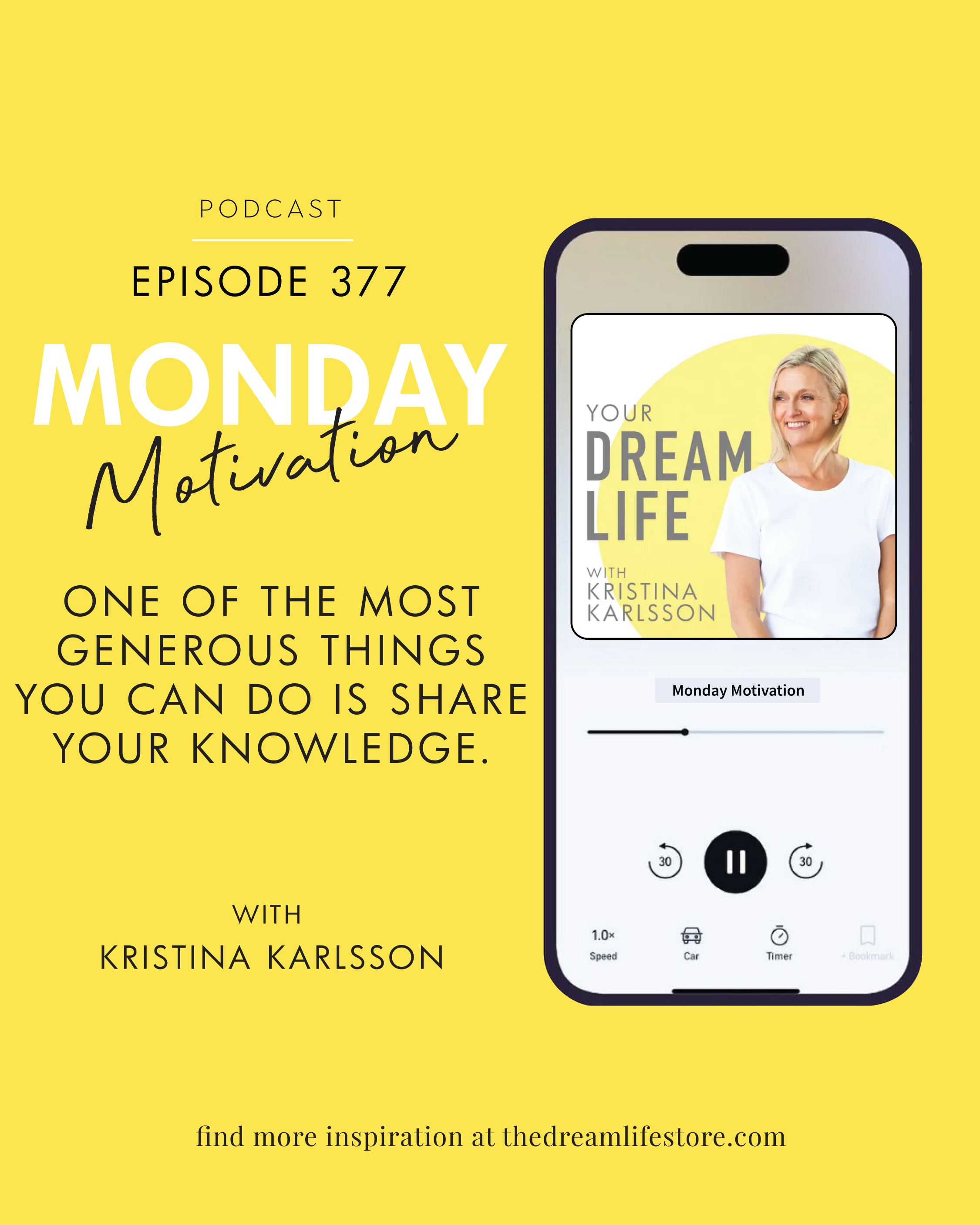 #377 - Monday Motivation: "One of the most generous things you can do is share your knowledge.” — Simon Sinek