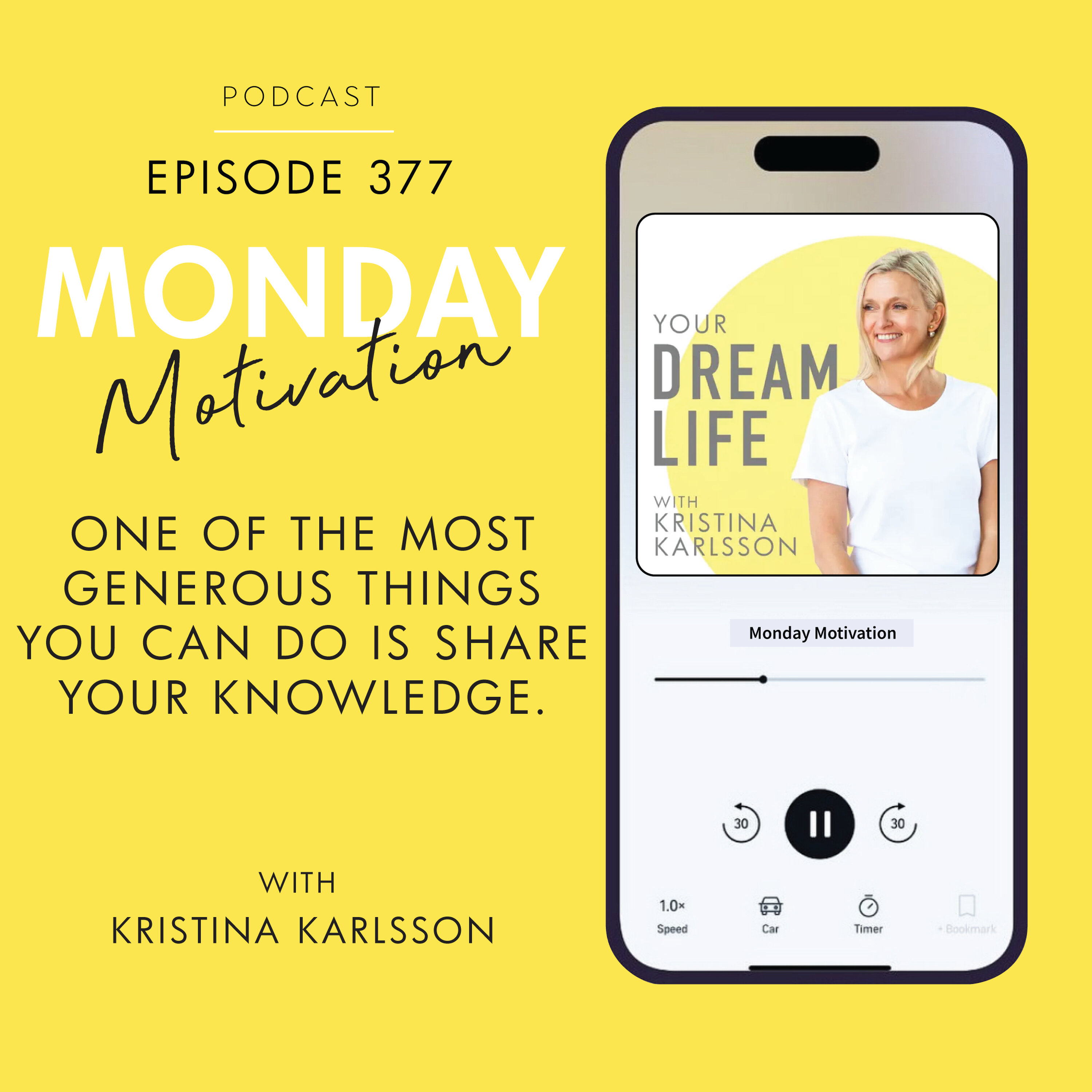 #377 - Monday Motivation: "One of the most generous things you can do is share your knowledge.” — Simon Sinek