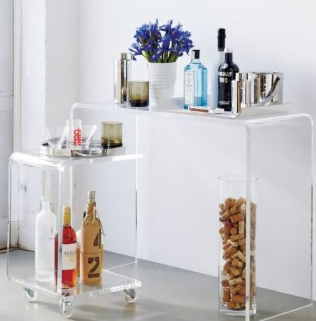 Peças de acrílico na decoração