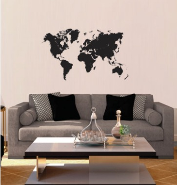 Decorando com mapa mundi