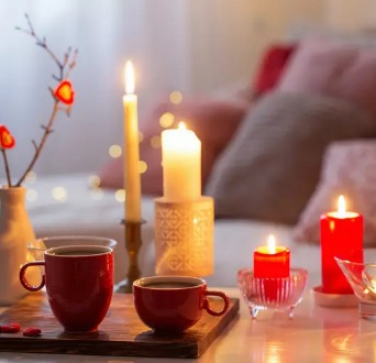 Dia dos namorados decoração com velas