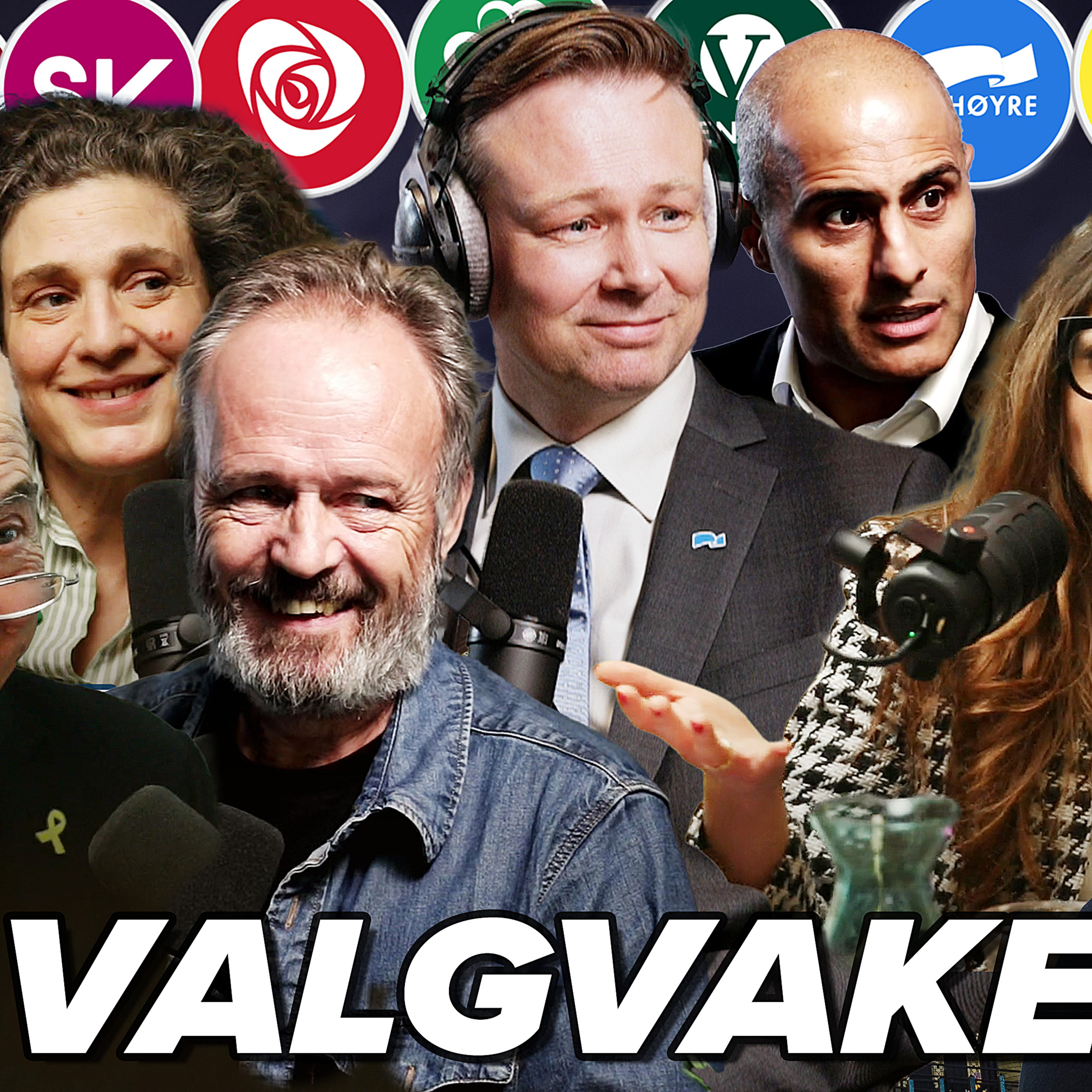 Valgvake med Ole Asbjørn Ness, Mahmoud Farahmand, Dag-Inge Ulstein, Ervin Kohn, Vebjørn Selbekk, Simen Sandelien, Anouchka, Leif Knutsen og Zhira Beck episode artwork