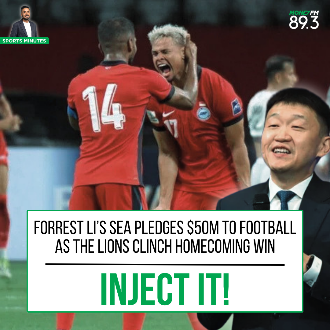 Sports Minutes: Forrest Li’s SEA pledges $50 million to Singapore football as the Lions clinch a homecoming win