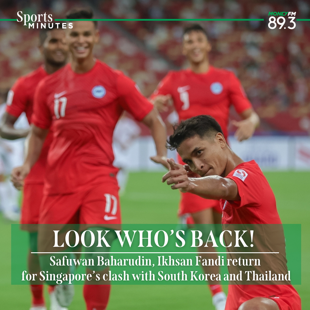 Sports Minutes: Will the return of Safuwan and Ikhsan boost Singapore's chances against South Korea and Thailand?