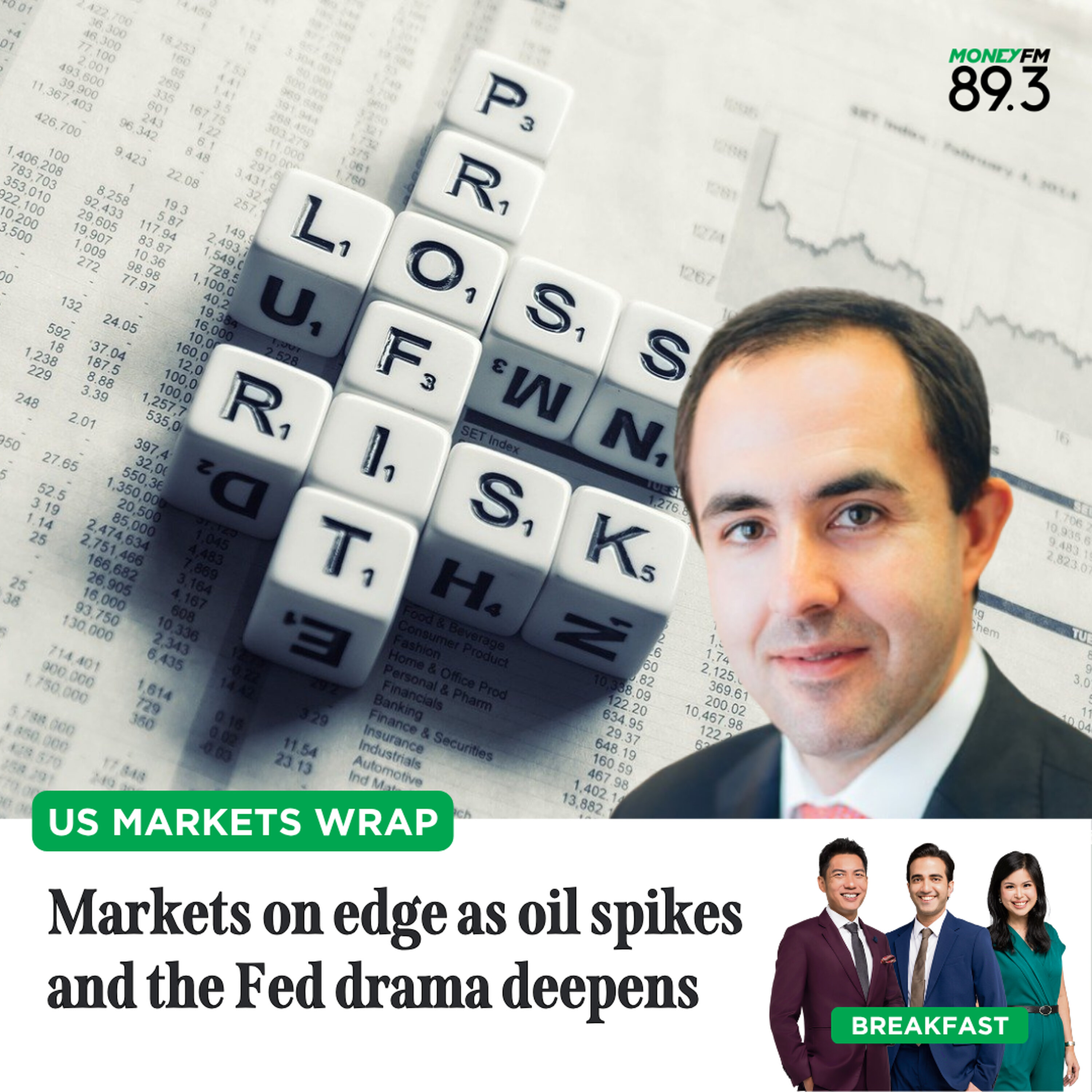 US Markets Wrap: Markets on edge as oil spikes and the Fed drama deepens episode artwork