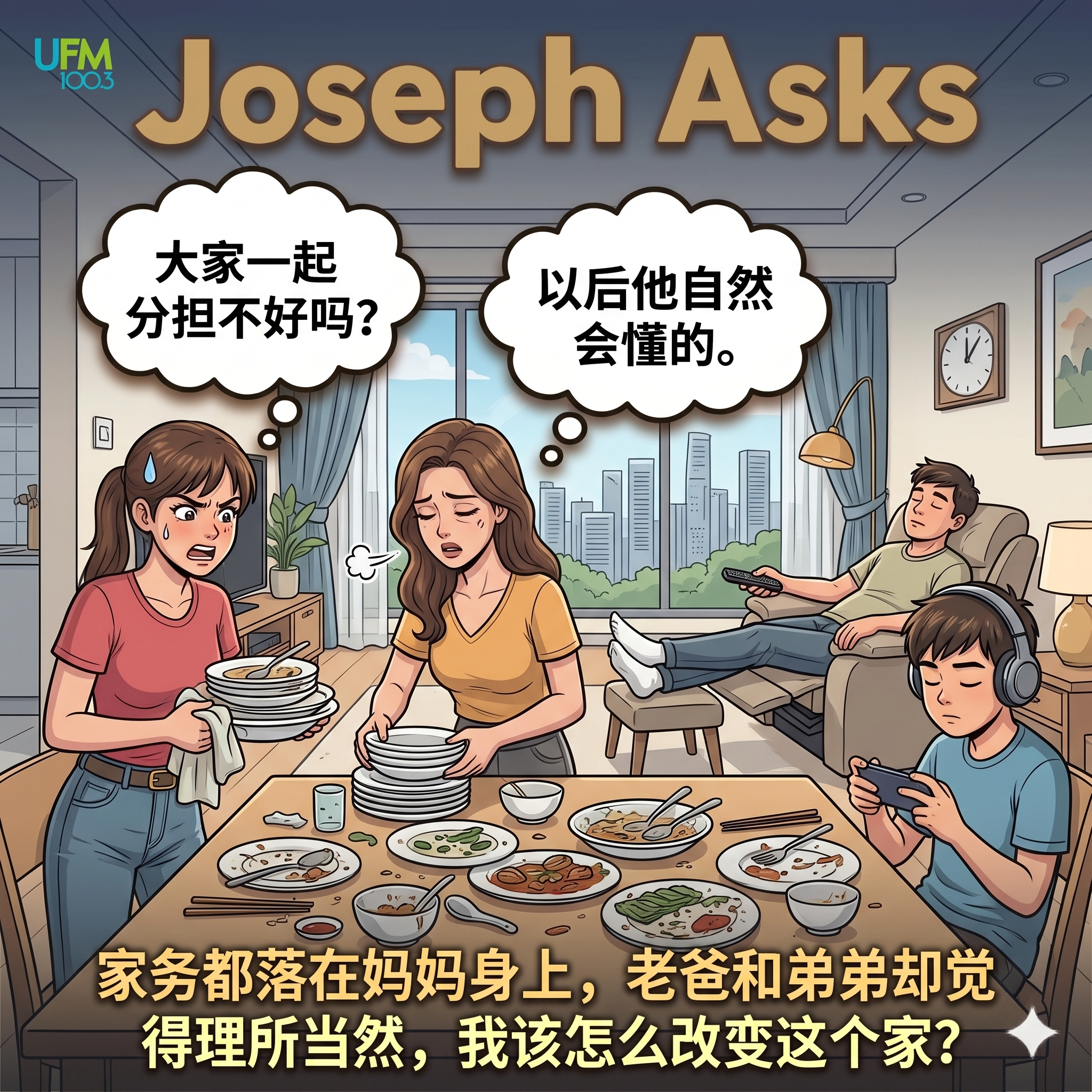 家务都落在妈妈身上，老爸和弟弟却觉得理所当然，我该怎么改变这个家？