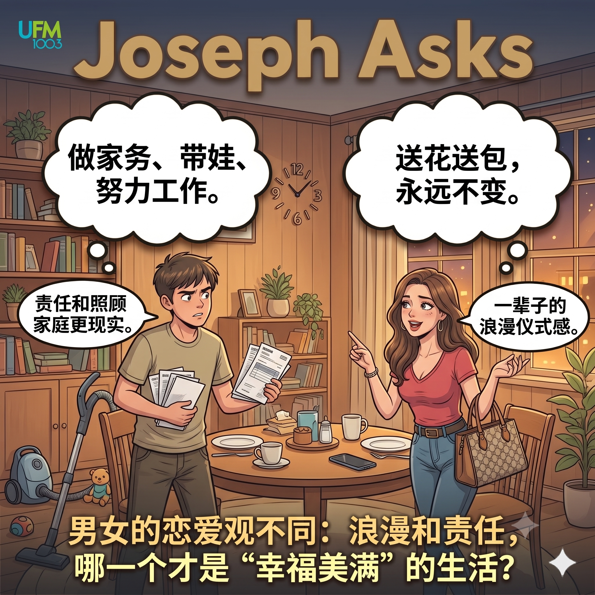 男女的恋爱观不同：浪漫和责任，哪一个才是“幸福美满”的生活？