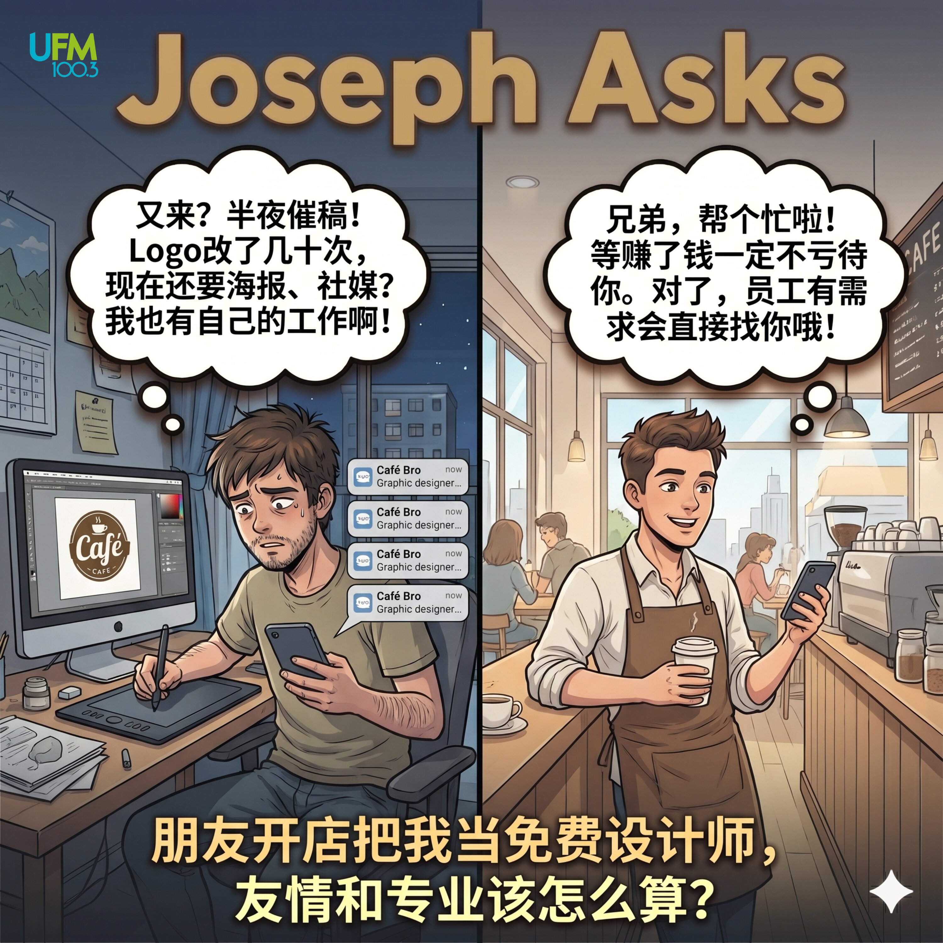 朋友开店把我当免费设计师,友情和专业该怎么算?