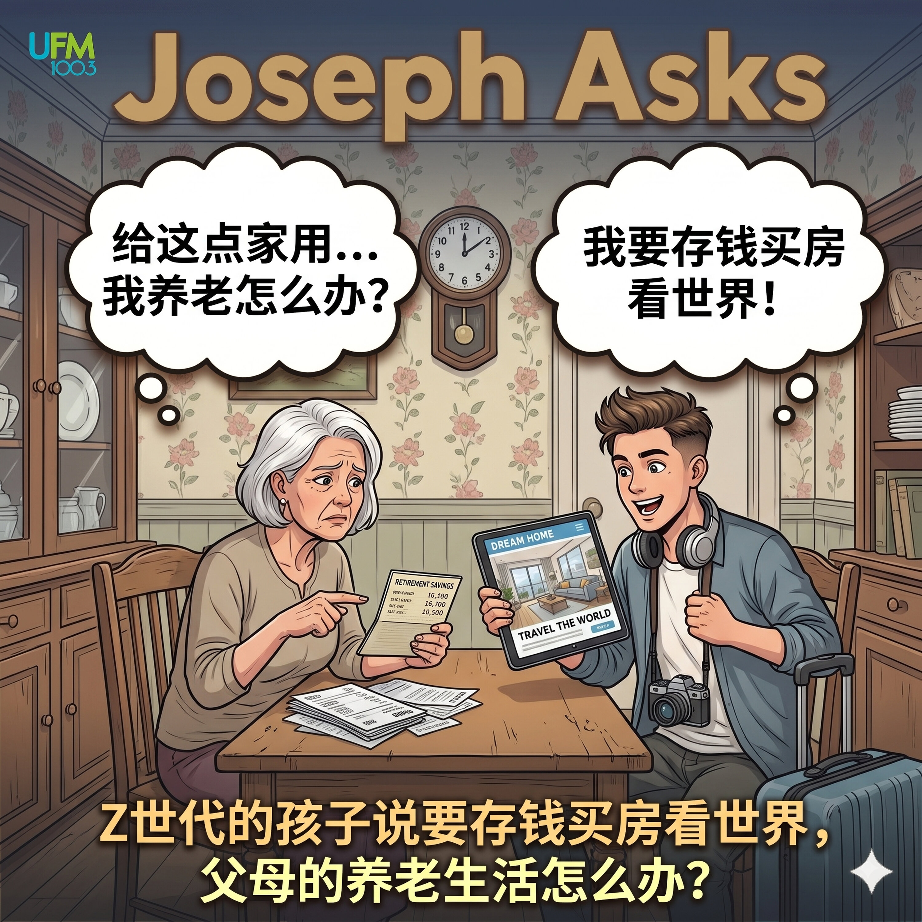Z世代的孩子说要存钱买房看世界,父母的养老生活怎么办?