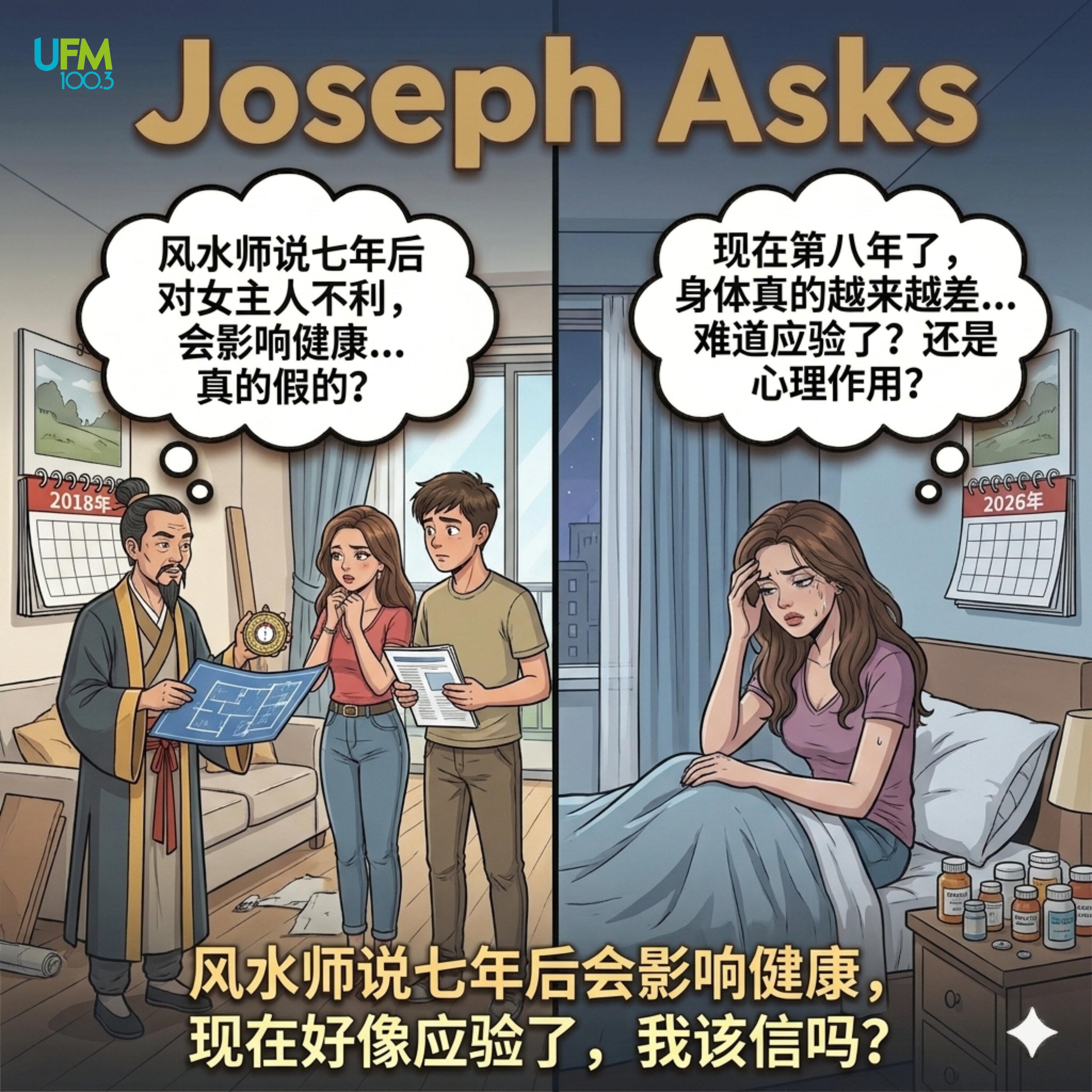 风水师说七年后会影响健康,现在好像应验了,我该信吗?