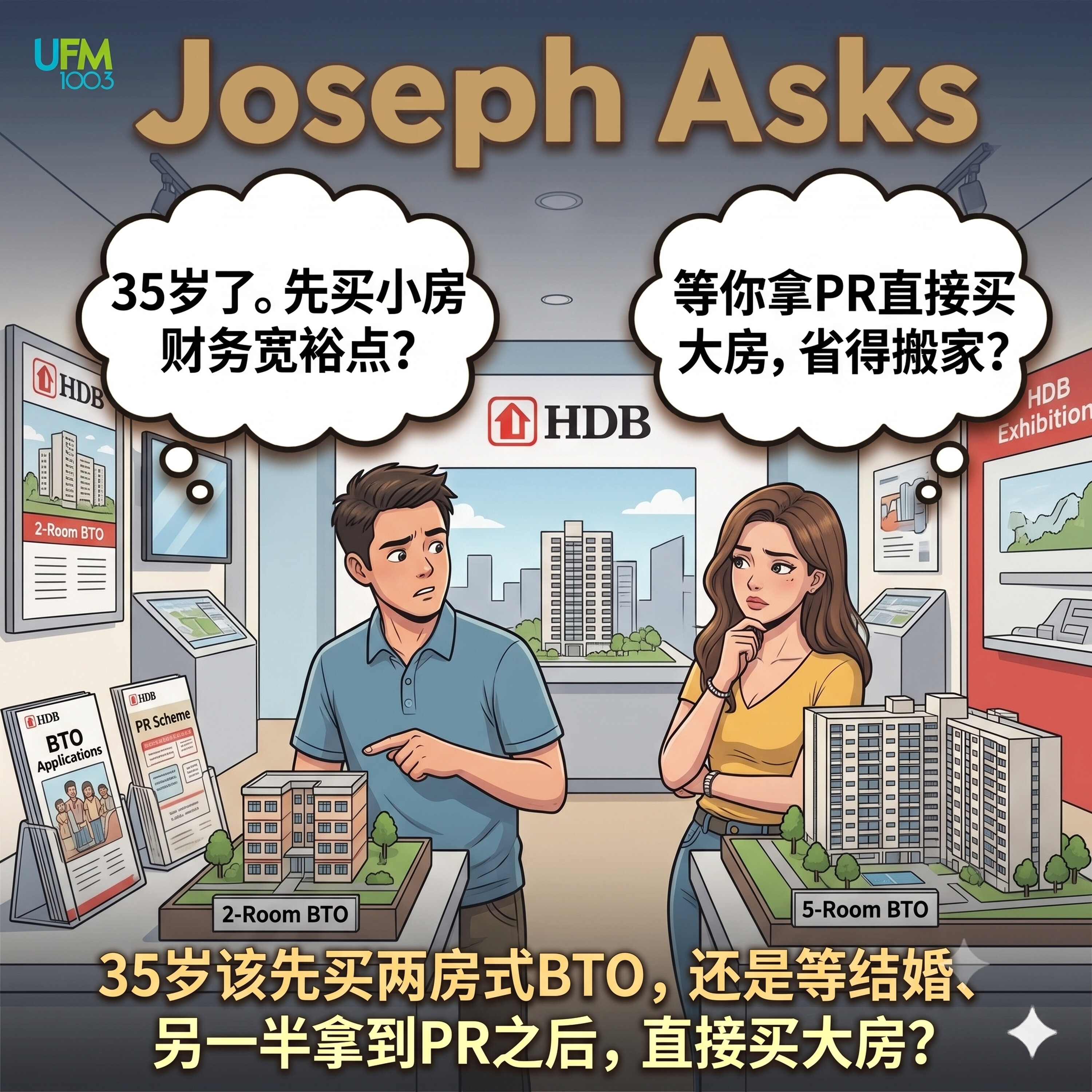 35岁该先买两房式BTO,还是等结婚、另一半拿到PR之后,直接买大房?