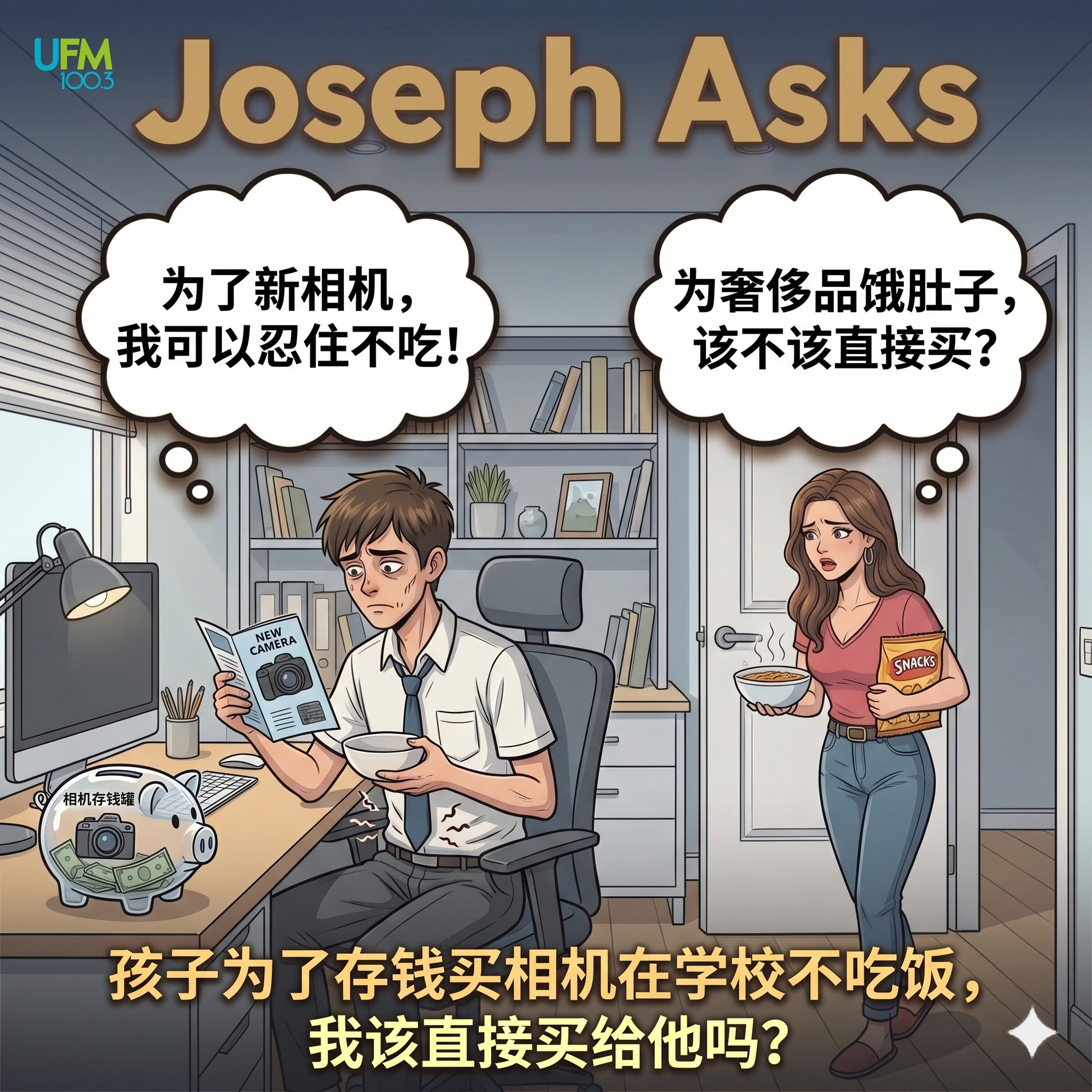 孩子为了存钱买相机在学校不吃饭,我该直接买给他吗?