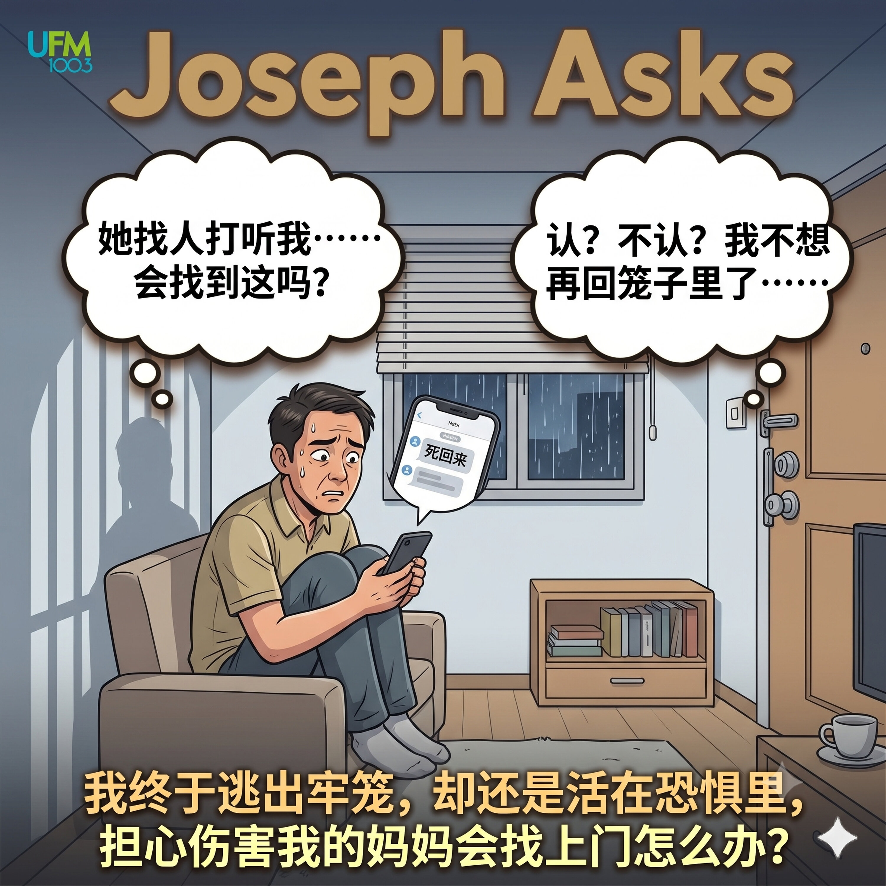 我终于逃出牢笼,却还是活在恐惧里,担心伤害我的妈妈会找上门怎么办?