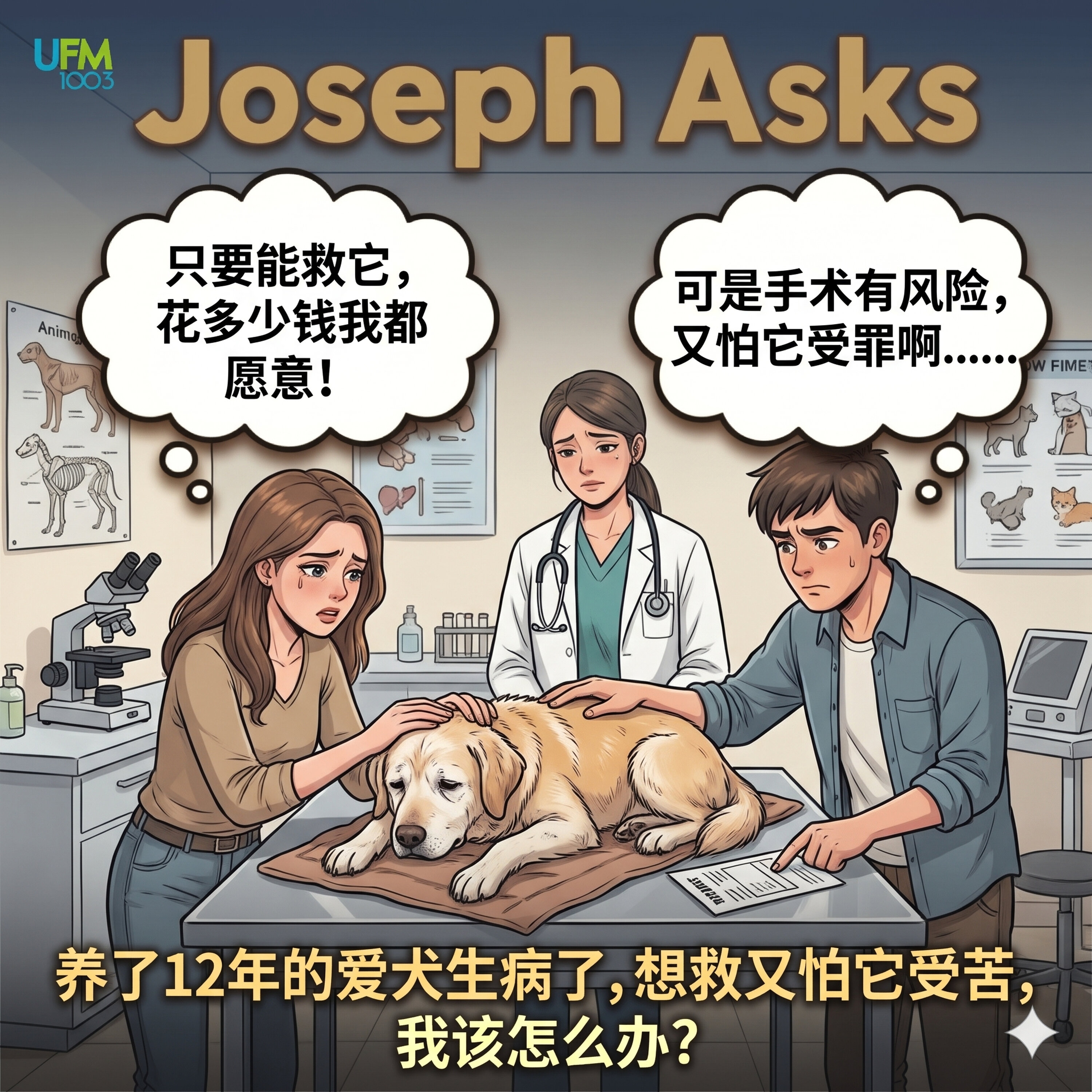 养了12年的爱犬生病了,想救又怕它受苦,我该怎么办?