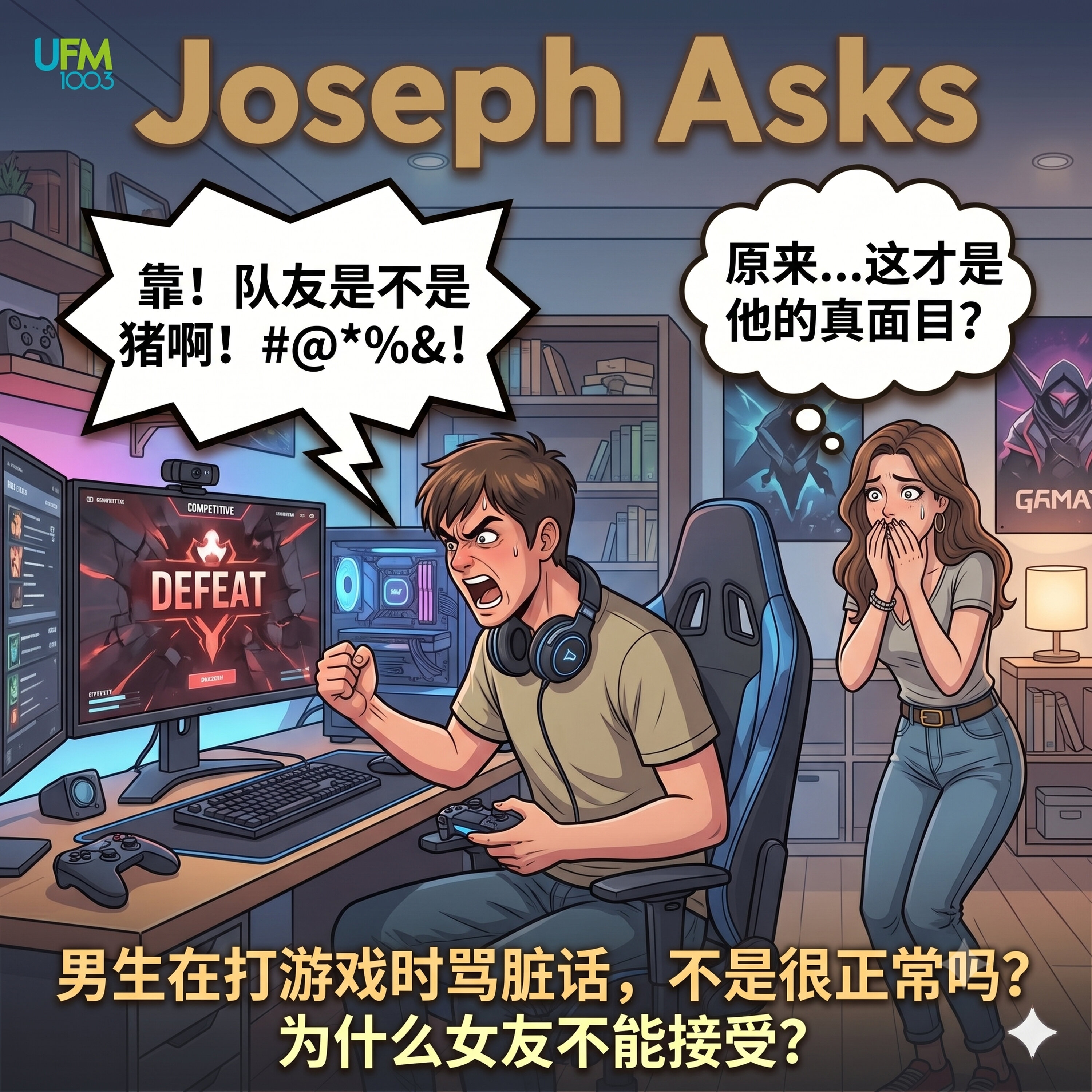 男生在打游戏时骂脏话,不是很正常吗?为什么女友不能接受?